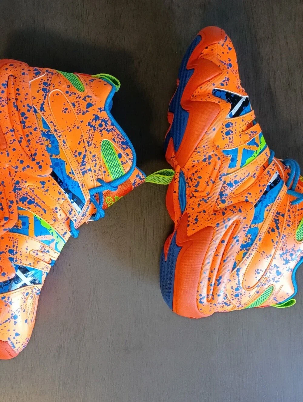 didas All-Star Crazy 8 Orange/Neon/Blue Mens Size 10